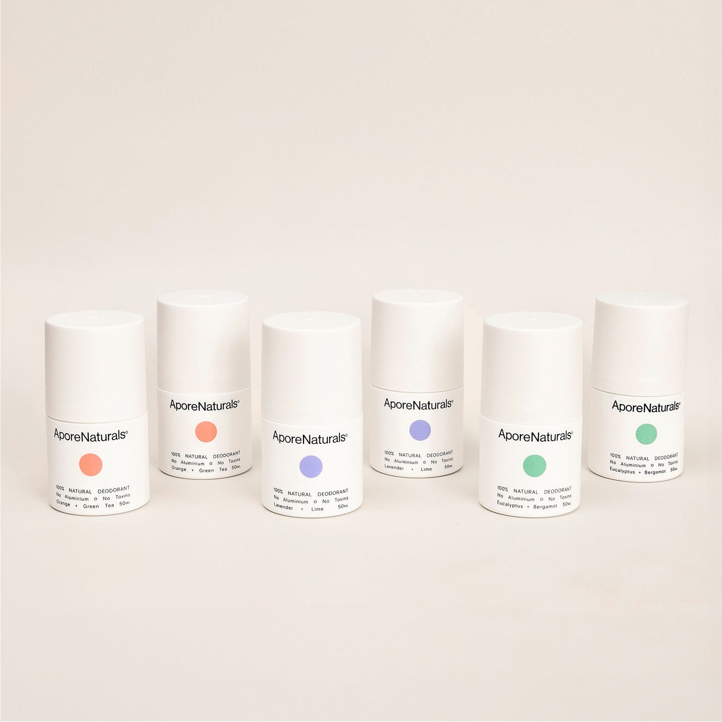 The Six Pack Bundle of Natural Deodorants from AporeNaturals